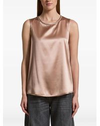 Peserico - Beaded-Trim Sleeveless Top - Lyst
