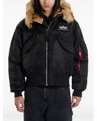 Alpha Industries - Faux Fur Bomber Jacket - Lyst