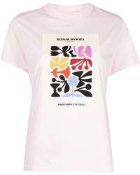 Sonia Rykiel - Logo Art-print Cotton T-shirt - Lyst