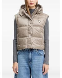 Guess - Hooded Quilted Gilet - Lyst