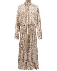 Roberto Cavalli - Animal-Print Tassel Maxi Day Dress - Lyst