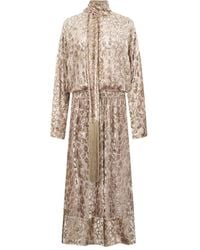 Roberto Cavalli - Abito Lungo Con Stampa Animalier E Nappa - Lyst