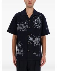 Drole de Monsieur - Embroidered Short-Sleeves Shirt - Lyst