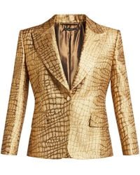 Tom Ford - Snakeskin-Effect Woven Blazer - Lyst