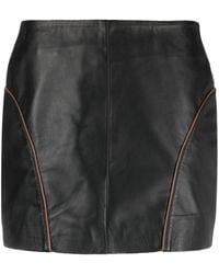Remain - Mid-rise Zip-up Leather Miniskirt - Lyst