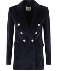Circolo 1901 - Velvet double-breasted blazer - Lyst