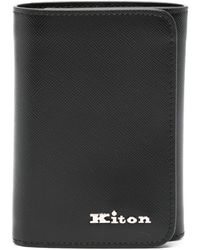 Kiton - Logo-print Leather Bi-fold Wallet - Lyst