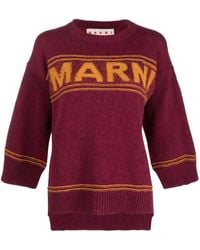 Marni - Intarsia-logo Virgin-wool Sweater - Lyst