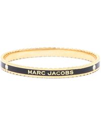 Marc Jacobs - Women The Medallion Scalloped Bangle Black - Lyst