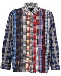 Needles Patchwork Flannel Shirt in Gray for Men | Lyst
