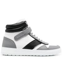 Ferragamo - Ferragamo Logo-Print Hi-Top Sneakers - Lyst