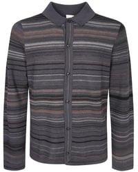 Paul Smith - Textured Stripe Merino Wool Cardigan - Lyst