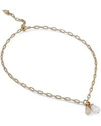 Guess - Pearl-Pendant Cable-Link Necklace - Lyst