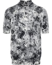 Avant Toi - Geribbeld Poloshirt Met Abstracte Print - Lyst