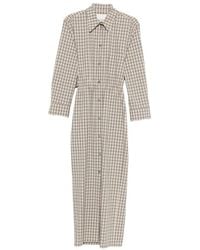 Nanushka - Plaid Cutout Maxi Shirt Dress - Lyst