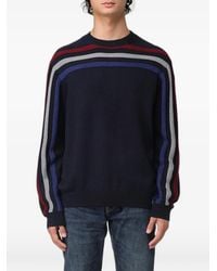 Emporio Armani - Stripe-Detail Crew-Neck Sweater - Lyst