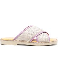 Hogan - 660 Interwoven-Raffia Slides - Lyst