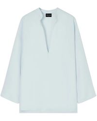 Giorgio Armani - Blouse À Col V Décolleté Et Manches Longues - Lyst