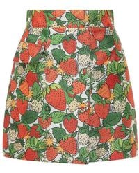 ALESSANDRO ENRIQUEZ - Strawberry-Print Belted Mini Skirt - Lyst