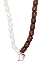 DSquared² - Logo-charm Beaded Necklace - Lyst