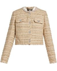Versace - Crystal-Embellished Tweed Jacket - Lyst