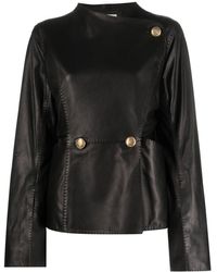 By Malene Birger - Double-breasted Leather Jacket - Lyst