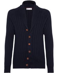 Brunello Cucinelli - Shawl-Collar Cotton Cardigan - Lyst