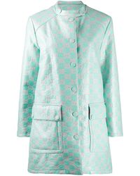 Gucci Water-resistant GG Tweed Coat - Blue