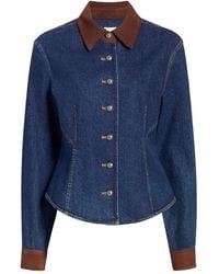 Cinq À Sept - Combo Autum Buttoned-suede Shirt - Lyst