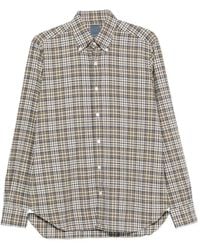 Barba Napoli - Check-Pattern Button-Down Shirt - Lyst