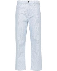 Genny - Rhinestone-embellished Cropped Jeans - Lyst