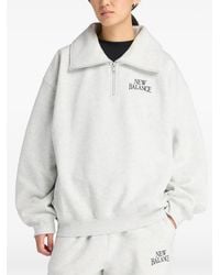 New Balance - Sweat Brodé Trackside À Col Zippé - Lyst