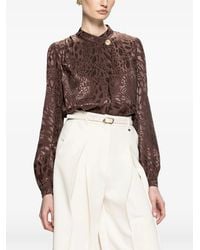 Nissa - Leopard-Print High-Neck Top - Lyst