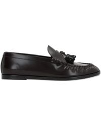 The Row - Pleated Tassel Leather Loafers - Lyst
