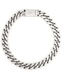 Saint Laurent - Collar de cadena con logo grabado - Lyst
