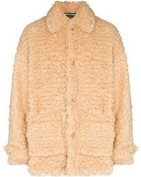 Palm Angels - Faux-Shearling Single-Breasted Short Coat - Lyst