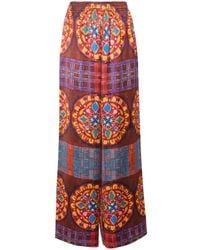 Rianna + Nina - Geometric-Print Wide-Leg Trousers - Lyst