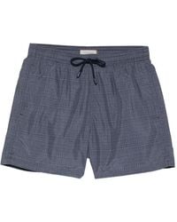 Canali - Drawstring Patterned Swim Shorts - Lyst