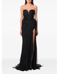 NORINA ST - Zenya Plissé-Effect Strapless Maxi Dress - Lyst