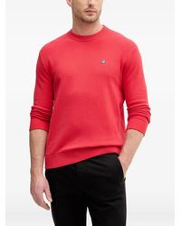 Benetton - Logo-Embroidered Ribbed-Trim Sweater - Lyst