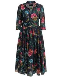 Samantha Sung - Floral-Print Belted Dress - Lyst