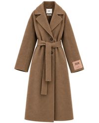 SOLOTRE - Belted Notch-Lapel Coat - Lyst