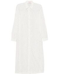 MC2 Saint Barth - Broderie-Anglaise Long-Sleeve Dress - Lyst