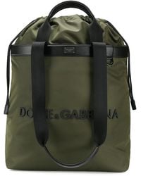 Dolce & Gabbana - Logo-Embossed Leather-Trim Tote Bag - Lyst