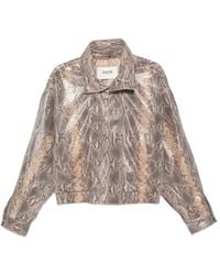 DUCIE - Jasmine Python-Print Leather Jacket - Lyst