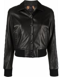 Philipp Plein - Crystal-Embellished Leather Jacket - Lyst