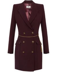 Elisabetta Franchi - Vestido corto con doble botonadura - Lyst