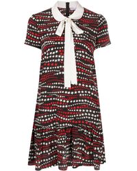 RED Valentino - Star-Print Short-Sleeved Dress - Lyst