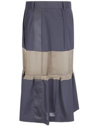 Sacai - Mini-Plooirok Met Vlakken - Lyst