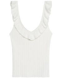 Blumarine - Ruffled V-Neck Tank Top - Lyst